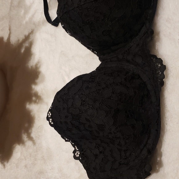 NWOT Victoria secret 40D black strapless push up bra lace - Picture 4 of 12